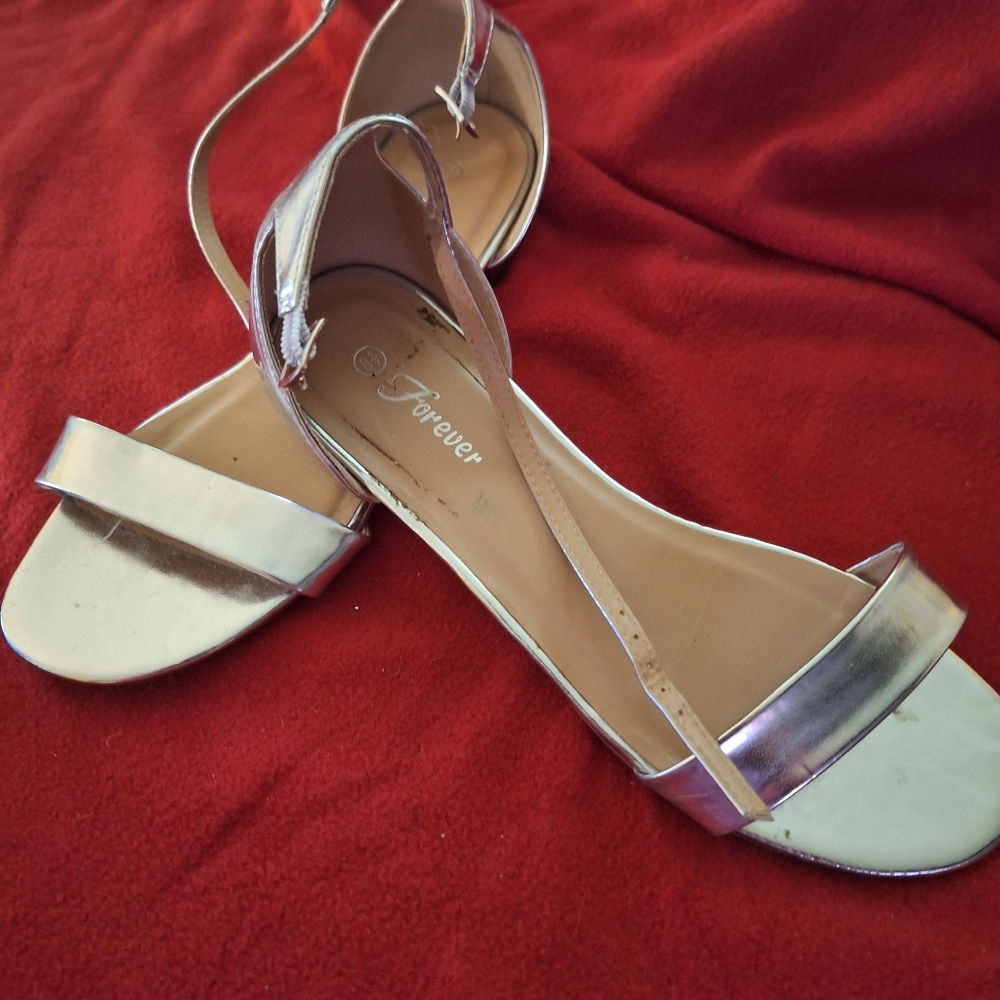 Forever 21 Metallic Silver Sandals